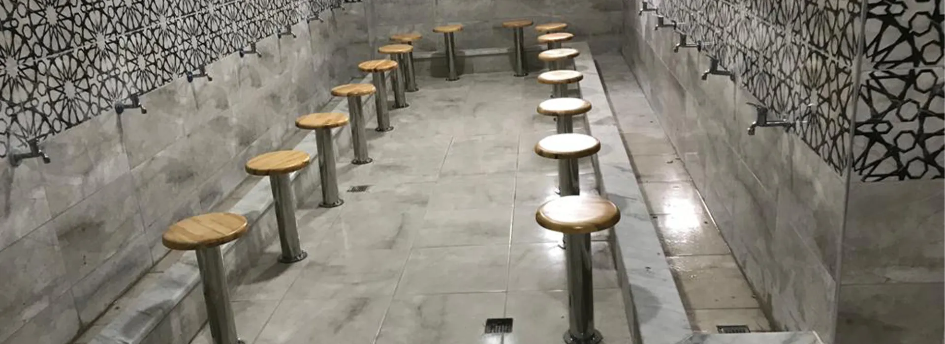 Şadırvan oturak paslanmaz krom